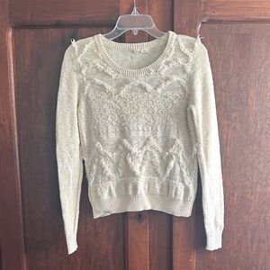 Moth Textured Cream Sweater